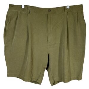 Tommy Bahama Silk Pleated‎ Shorts Olive Green Men's Size 40 Relax Casual